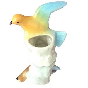 Vintage Kitsch Pottery Ceramic Yellow/Blue Bird